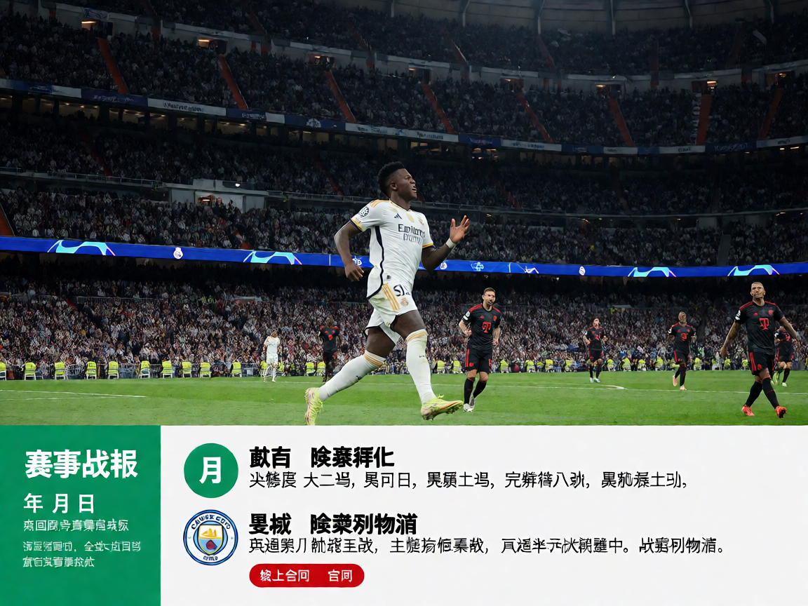 欧冠皇马对阵拜仁的比赛现场，伯纳乌球场座无虚席